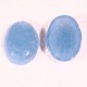 2 cabochons pierre semi-précieuse aigue-marine fond plat 14x10mm