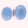 2 cabochons pierre semi-précieuse aigue-marine fond plat 14x10mm