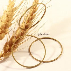 10 anneaux ronds fermés laiton  bronze 30mm