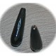 1 perle de jade noir de geai  goutte allongée facettée 30x11mm