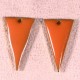 sequins émaille triangle inversé x2 orange  laiton inversé reversible 22x12mm