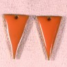 sequins émaille triangle inversé x2 orange  laiton inversé reversible 22x12mm