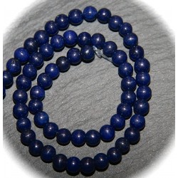 x10 perles semi-précieuse rondes de lapis- lazuli 4 mm