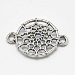 10 connecteurs metal argente attrappe rêve 33x23mm