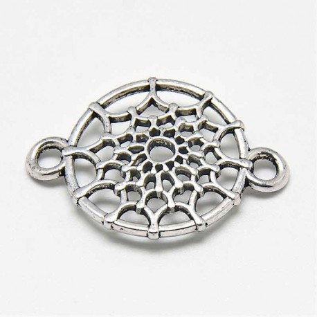 10 connecteurs metal argente attrappe rêve 33x23mm