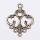 10 chandeliers estampe connecteur bronze32x24mm
