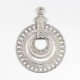 2 pendentifs connecteurs ethnique rond  métal argenté 40x30mm