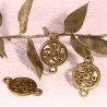 10 connecteurs ethnique rond plat lisse 19x12mm