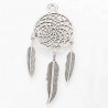 1 pendentif attrape rêve metal argente 67x26mm