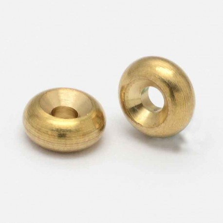 20 perles intercalaire laiton ronde plate or 8x3.5mm