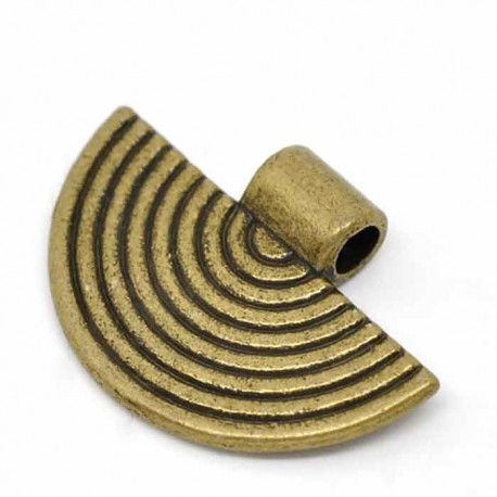 6 connecteurs demi lune bronze 25x17mm