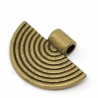 4 connecteurs demi lune bronze 25x17mm