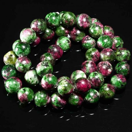 20 perles gemmes ronde epidote zoisite 8mm