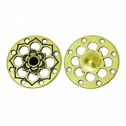 6 pendentifs connecteur ronds doré 22mm