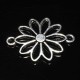 10 connecteurs fleurs metal argente 25x19mm