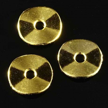 30 perles intercalaire ondulées doré 10x9mm