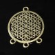10 chandeliers rond connecteur bronze fleur de vie 38x29mm