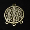 4 chandeliers rond connecteur bronze fleur de vie 38x29mm
