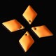 4 sequins emaillés  losange orange double face  16x11m