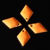4 sequins emaillés  losange orange double face  16x11m