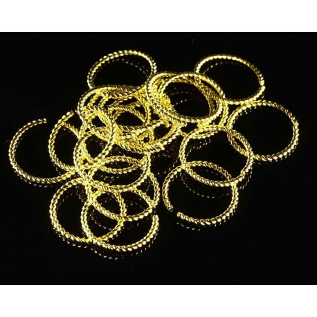 10 anneaux laiton or torsades rond ouvert 14mm