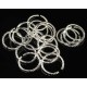 10 annaeux laiton ronds ouvert torsadés argent 14mm