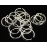 10 anneaux laiton ronds ouvert torsadés argent 14mm
