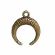10 breloques boheme bronze demi lune 18x15mm