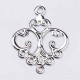 10 chandeliers estampe connecteur  argente  32x24mm