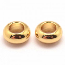 10 perles laiton plaqué or 6.5mm