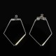 10 supports boucle d'oreille laiton argent clair trapeze 36x21mm