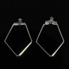 4 supports boucle d'oreille laiton argent clair trapeze 36x21mm