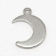 10 breloques lune acier 13x12mm