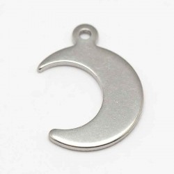 10 breloques lune acier 13x12mm