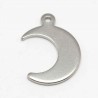 10 breloques lune acier 13x12mm