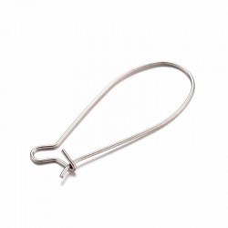 20 boucles d'oreille acier attache crochet 33x13mm