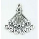 10 chandeliers  triangle  metal argente 27x24mm