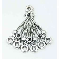 10 chandeliers  triangle  metal argente 27x24mm