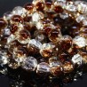 20 perles de verres craquelées chocolat /transparent 8mm