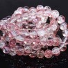 20 perles de  verre craquelées 8mm rose tendre