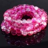 20 perles de verre craquelées 8mm rondes fuschia
