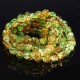 50 Perles de verre craquelées 8mm rondes orange/vert