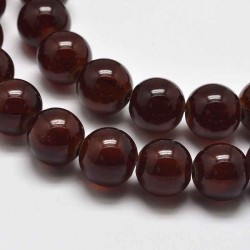 6mm : 20 perles de jade   chocolat