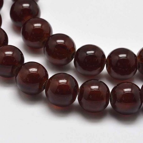 6mm : 20 perles de jade   chocolat