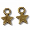 10 breloques etoiles  couleur bronze 10x8mm