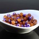 50 perles de verre craquelées 6mm mercure violet /orange