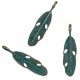 10 breloques  feuilles  patines vert de  gris 28x7mm