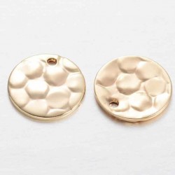 30 sequins ronds doré plaqué martelé 8mm