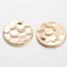 Sequins laiton ronds x10 martelés or 24kt 8mm
