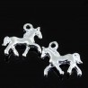 10 breloques cheval argent plaqué 16x17mm